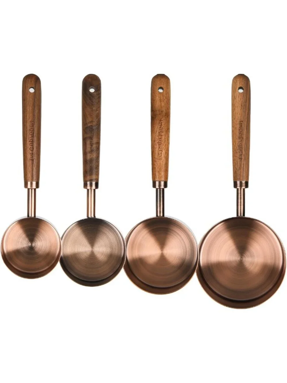 8-Piece Copper Measuring Cups & Spoons Set - Stainless Steel Kitchen Tools for